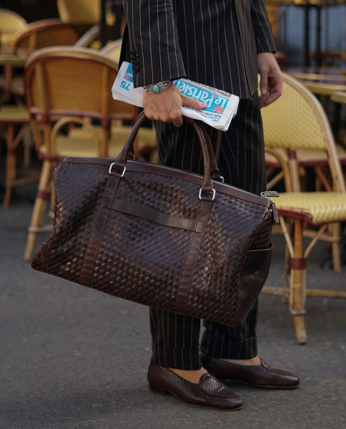 Braided Weekend Bag John Dark Brown - Image 5
