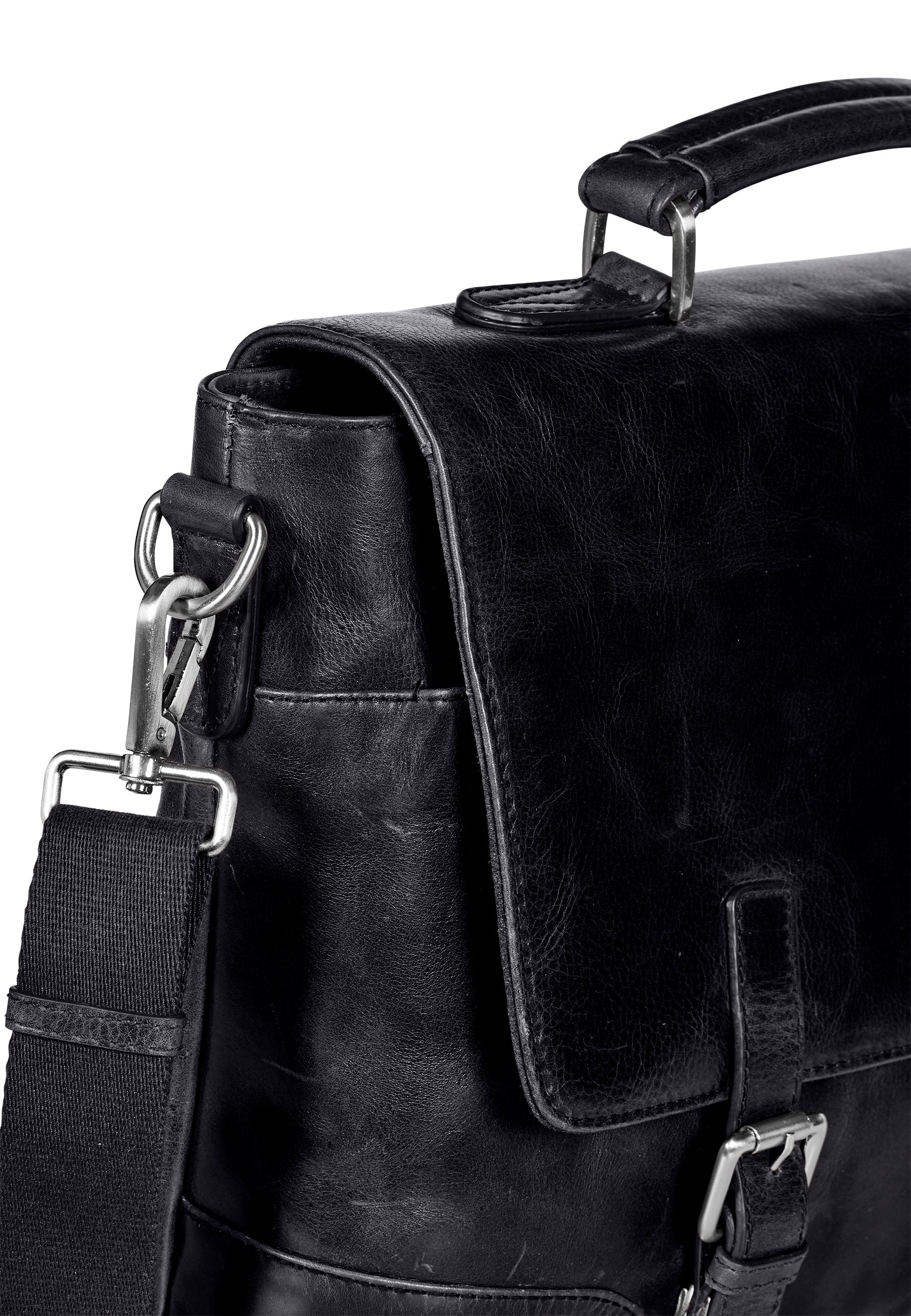 Leather Briefcase Bag James Black - Image 4
